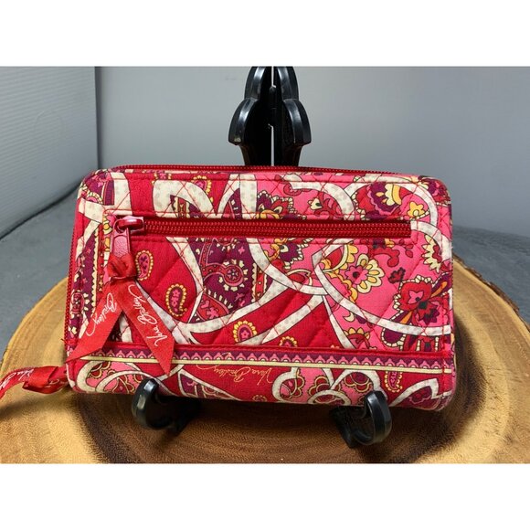 Vera Bradley Lg Turn Clasp Wallet 7.5"x4.5" Bill Coin ID CC Zipper - Picture 2 of 8